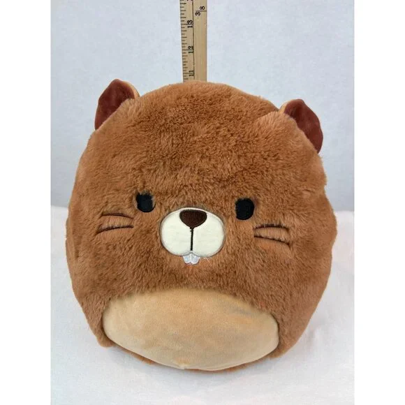 Squishmallows Fuzzamallows Beaver Plush Toy 10" Soft Brown Stuffed Animal - Picture 7 of 7
